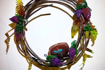 Memorial Wreath in Metal and Glass